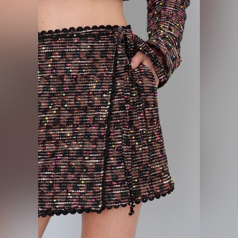 Le Superbe Tweed Wrap Skirt